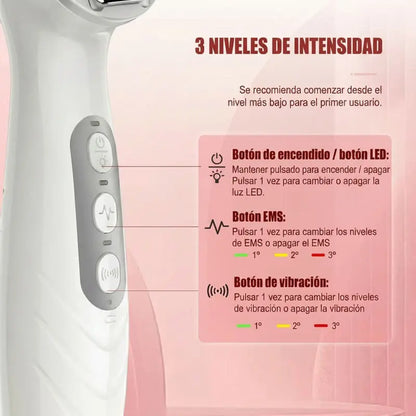 Aplicador y intensificador capilar VIVRUSH V1 con LED, EMS y masajeador para serums y tónicos capilares.