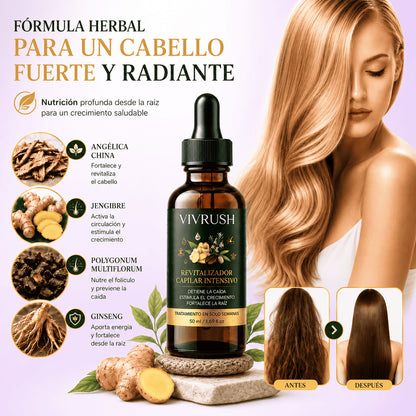 Aceite capilar Esencia Botánica de VIVRUSH, sérum intensivo anticaída para fortalecer el cabello y reducir la caída.